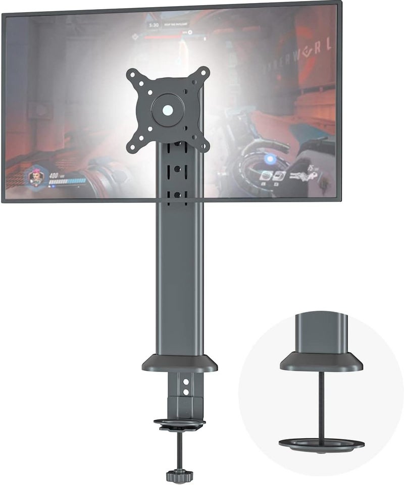 Hemudu Single Desk Monitor Arm Mount Stand Fit for 13 inch to 32 inch Flat Curved Computer Screen with Swivel, Height Adjustable, Rotation,Holds up to 77lbs, Black - Image 1